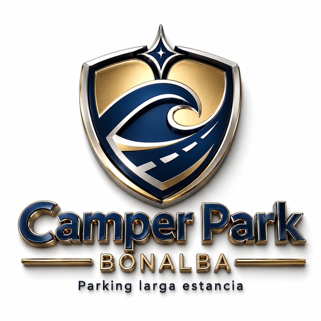 logo 3d dorado